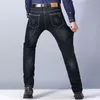 2023 nouveaux hommes Stretch coupe régulière jean Busin décontracté Style classique Fi Denim pantalon mâle noir bleu pantalon Q4x5 #