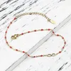 Anklets New stainless steel ankle bracelet gold enamel chain ankle bracelet gift suitable for womens jewelry length 23 centimeters (9 inches) 1 pieceL2403