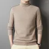 Pulls pour hommes Pull à col haut lavable en machine pour l'automne et l'hiver Vêtements intérieurs Épaissie Base en tricot chaud