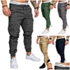 Men'S Pants Fashion Mens Crosspants Jogger Pant Chinos Zipper Skinny Joggers Camouflage Designer Harem Long Solid Color Men Trousers Othwr