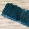 Tillbehör Partihandel 10yarder Natural Pea Blue Dyed Goose Feather Trim Fringe 1318cm Goose Feather Ribbon Dress/kjol DIY Tillbehör