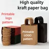 Sac à main en papier kraft épais renforcé de couleur, sac d'emballage multicolore personnalisé gratuit, sac à main personnalisé pour vêtements cadeaux 240322