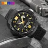 Armbandsur Skmei Men's Electronic Watch Original Silicone Strap Three Time Stopwatch Chronograph Led Luminous Countdown Waterproof 2163