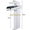 Bathroom Sink Faucets Waterfall Brass Basin Faucet Deck Mounted Single Lever Hole Cold& Mixer Chrome Plated Tap YT-5022