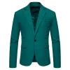 Mens Dark Green Spring Blazer 2023 Zupełnie nowy tyłek przyczynowy Slim Fit Blazer Fi Party Lightweight Sport Coat Male K6DY#