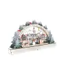 Miniaturen 2024 Kerst Houten LED Brug Licht Ornament Decoratie Huis Halfronde Decoratie Sfeer Licht