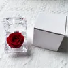 Fleurs décoratives Rose préservée, cadeau jamais fané pour la saint-valentin, anniversaire et anniversaire avec boîte à tiroir éternelle