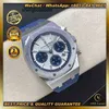 6.25swiss Top Quality Roya1 0ak Chronograph 41mm White Dial Blue Rubber Strap Jam Lelaki Men Watch JDEK