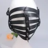 Unisex Seksi Fetiş Rolü Deri Harn Yüz Maske Başlık Halen Karnaval Masquerade Party Fun Prop q4kv#