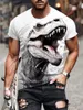 T-shirt à motif de dinosaure pour hommes, décontracté, Style de rue, extensible, col rond, pour l'été, 32PZ #