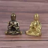 Decoratieve Beeldjes 1Pc Chinese Stijl Mini Sakyamuni Hanger Puur Messing Boeddha Ornamenten Miniatuur Uniek Ontwerp Bonsai Ambachten