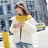 Femme Veste d'hiver Manteau 2018 Nouveau Style Fi Court Cott Veste rembourrée Capuche Slim Parkas Épaissir Vêtements de dessus pour femmes r6Df #