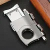 Lådor Galiner Cigar Cutter Knife Buildin 2 Size Cigar Punch Locked Blades Metal Cutters Guillotine for Cigars Accessories Puro