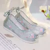 EAGLEG Scarpe da balletto da donna con fondo piatto morbido ricamato in tessuto Hanfu ricamato in tessuto vecchio di Pechino (colore: rosso, dimensione: 8.5)