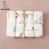 Kangobaby My Yumuşak Yaşam 4 PCS Set Tüm Sezon Nefes Alabilir Bebek Muslin Kundak Battaniye Doğdu Banyo Havlusu Bebek Sargı Yorgan 240322