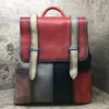 Enkel avslappnad stor påse retro gnuggas färg kvinnors väska axelväska ryggsäckar 040124