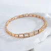 Länkarmband kinel mode 585 Rose Gold Square Armband för kvinnor lyxiga naturliga zirkon fina dagliga etniska bröllop smycken