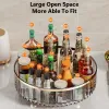 Racks 360 Rotating Tray Spice Rack Pantry Cabinet Turntable With Base Storage Bin Kitchen Organizer For Seasoning Cosmetic Storage Box