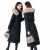 winter New Women Down Coat Thickened Hooded Loose Lg 90% White Duck Down Coat High End Fi Women Warm Snow Wear Overcoat L1tv#