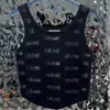 Gilet tricoté pour femmes, version haute de la norme source, début du printemps, lettres de perçage à chaud, chemisier court, nouvelle collection 2024