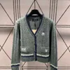 Cardigan maglione stile college con scollo a V da donna, monopetto, in lana grezza, lavorato a maglia, con logo, lettera MLXL