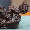 Sculptures Chinese Classical Solid Wood Carving Zodiac Dragon Decoration Living Room Office Crafts Opening Gift Animal