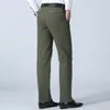Mäns sommar tunna casual kostym byxor höst tjock 100% Cott Classic Busin Fi Stretchbyxor MANA Märke Kläder P3C4#