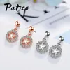 Brincos pendurados com pingente de cinco estrelas para mulheres joias da moda 925 prata esterlina acessório de cristal brilhante atacado