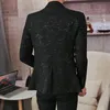 boutique Luxury Shiny Men's Casual Spotted Blazer Gentleman Ball Banquet Party Tuxedo Groom Wedding Dr Stage Host Suit Jacket T0fL#