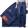 2023 New Men's Stretch Regular Fit Jeans Busin Casual Classic Style Fi Denim Trousers Male Black Blue Light Blue Pants e1YK#