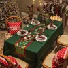 Table Cloth Cotton And Linen Waterproof Tablecloth 2024 Christmas Year Rectangular Printed Tablecover