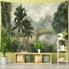 Tapestries Rainforest Mural Tapestry Green Palm Plant Landscape Art Hippie Boho Wall Hanging Room Decor