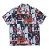 Magliette da uomo COLLEZIONE COMPLETA WACKO MARIA SHIRT Graffiti 1:1 di alta qualità Hawaii Beach Vacation T-shirt Cardigan da donna con etichette