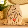 Miniaturen Gepersonaliseerde Aangepaste Gratis Gravure Beer Familie Houten Puzzel Kerst Verjaardagscadeau Familienaam Sculptuur 27 Namen Bureau Decor