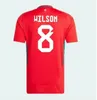 2024 Pays de Galles Soccer Jerseys Bale Wilson Allen Ramsey Wes 24 25 Coupe d'Europe Coupe de l'équipe nationale Rodon Vokes Accueil Chemise de football à manches courtes Uniformes pour adultes Kit pour enfants