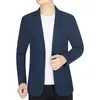 hoo 2023 Herren-Blazer aus Eisseide, leicht, Sommer, lässig, Stretch, X2GM#