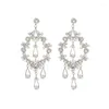 Boucles d'oreilles pendantes en argent 925, aiguille ajourée, goutte d'eau, grands glands de tempérament pour femmes, longs, personnalisés