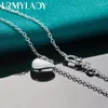 Ciondoli URMYLADY Argento sterling 925 Solido Cuore d'amore 16/18/20/22/24/26/28/30 pollici Collana con pendente per le donne Gioielli di moda per feste