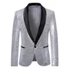 Männer Pailletten Blazer Designs Veet Gold Pailletten Anzug Jacke DJ Club Bühne Party Hochzeit Kleidung T1wa #