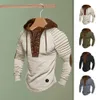Sweatshirt met capuchon, vintage vetersluiting met trekkoord, capuchon voor heren, geplooid schouderontwerp, slim fit, elastische top met kleur J94M #