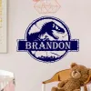 Brushes Personalized Name Jurassic Park Dinosaur World Wall Sticker Vinyl Home Decor Kids Room Boys Child's Gift Decal Custom Mural 3n37