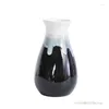 Vases Vase en céramique avec glaçure de flux créatif petit salon chambre à coucher décoration de bureau noir et blanc 1pc