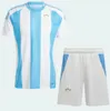 2024 Argentina Nya tre stjärnor Soccer Jerseys fans Player Version Messis Mac Allister Dybala di Maria Martinez de Paul Maradona Men and Kids Football Shirt