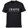 Jezus Hij Zal Er Voor Je Zijn Mannen T-shirt Christian Grafische Cott T-shirt Tops Tee Pasen Dag kleding Religieuze Man Kleding 43TX #