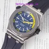 ICONIC AP WRISTWATCH Royal Oak Series 15710st.oo Steel Automatic Mechanical Watch Watch Men's Watch 42 مم قطرها A027CA.01/ الأزرق الوجه