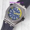 Ikonisk AP Wristwatch Royal Oak Series 15710st.OO Stål Automatisk Mekanisk klocka Business Men's Watch 42mm Diameter A027CA.01/ Blue Face