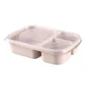 Boîte à déjeuner Portable de qualité vaisselle, stockage de banane, Division de paille de blé, fournitures de Bar de cuisine, compartiment carré