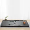 TEA TRAYS Fat Stone Tray Mirror Servering Storage Dropp Nordic Ceramic Large Bandeja Decorativa Office Accessories WRX