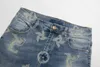 Jeans knielengte nauwsluitend rechte buis motorfiets mode hoogwaardige kwaliteit lichtblauwe watergrond bedrukte jeans designer jeans Beide mannen vrouwen komen in aanmerking