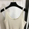 2024 Women Designer Tee Designer Tops With Letter Wool T Shirt Girls Milan Runway Crop Tops Brand Designer Pullover ärmlösa Outwear Sexiga stickor Tee Vest Camisole